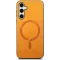 Phonesta Retro Vegan Leder MagSafe Back Cover Hülle für Samsung Galaxy S25/S24 - Orange
