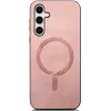 Phonesta Retro Vegan Leder MagSafe Back Cover Hülle für Samsung Galaxy S25/S24 - Rosa