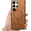 Phonesta Retro Vegan Leder MagSafe Back Cover Hülle für Samsung Galaxy S25 Ultra - Braun 8