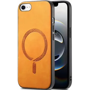 Phonesta Retro Vegan Leder MagSafe Back Cover Hülle für Apple iPhone 17e/16e - Orange