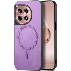 Phonesta Retro Vegan Leder MagSafe Back Cover Hülle für OnePlus 12R - Lila