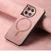 Phonesta Retro Vegan Leder MagSafe Back Cover Hülle für OnePlus 12R - Rosa 4