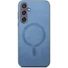 Phonesta Retro Vegan Leder MagSafe Back Cover Hülle für Samsung Galaxy S24 FE - Blau 1