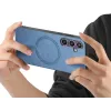 Phonesta Retro Vegan Leder MagSafe Back Cover Hülle für Samsung Galaxy S24 FE - Blau 2