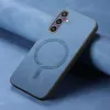 Phonesta Retro Vegan Leder MagSafe Back Cover Hülle für Samsung Galaxy S24 FE - Blau 3