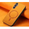 Phonesta Retro Vegan Leder MagSafe Back Cover Hülle für Samsung Galaxy S24 FE - Orange 4