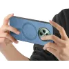Phonesta Retro Vegan Leder MagSafe Back Cover Hülle für Oppo Reno12 F/Reno12 FS - Blau 2