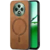 Phonesta Retro Vegan Leder MagSafe Back Cover Hülle für Oppo Reno12 F/Reno12 FS - Braun 0