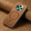 Phonesta Retro Vegan Leder MagSafe Back Cover Hülle für Oppo Reno12 F/Reno12 FS - Braun 3