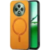 Phonesta Retro Vegan Leder MagSafe Back Cover Hülle für Oppo Reno12 F/Reno12 FS - Orange 0