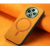 Phonesta Retro Vegan Leder MagSafe Back Cover Hülle für Oppo Reno12 F/Reno12 FS - Orange 3