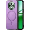 Phonesta Retro Vegan Leder MagSafe Back Cover Hülle für Oppo Reno12 F/Reno12 FS - Lila 0