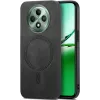 Phonesta Retro Vegan Leder MagSafe Back Cover Hülle für Oppo Reno12 F/Reno12 FS - Schwarz 0