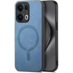 Phonesta Retro Vegan Leder MagSafe Back Cover Hülle für Oppo Reno13 Pro - Blau