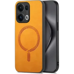 Phonesta Retro Vegan Leder MagSafe Back Cover Hülle für Oppo Reno13 Pro - Orange