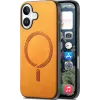 Phonesta Retro Vegan Leder MagSafe Back Cover Hülle für Apple iPhone 16 - Orange