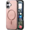 Phonesta Retro Vegan Leder MagSafe Back Cover Hülle für Apple iPhone 16 - Rosa 0