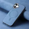 Phonesta Retro Vegan Leder MagSafe Back Cover Hülle für Apple iPhone 16 Plus - Blau 1