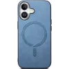 Phonesta Retro Vegan Leder MagSafe Back Cover Hülle für Apple iPhone 16 Plus - Blau 2