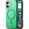 Phonesta Retro Vegan Leder MagSafe Back Cover Hülle für Apple iPhone 16 Plus - Grün 0