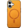 Phonesta Retro Vegan Leder MagSafe Back Cover Hülle für Apple iPhone 16 Plus - Orange 3