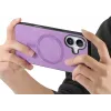 Phonesta Retro Vegan Leder MagSafe Back Cover Hülle für Apple iPhone 16 Plus - Lila 3