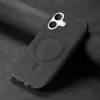 Phonesta Retro Vegan Leder MagSafe Back Cover Hülle für Apple iPhone 16 Plus - Schwarz 1