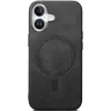 Phonesta Retro Vegan Leder MagSafe Back Cover Hülle für Apple iPhone 16 Plus - Schwarz 2