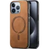 Phonesta Retro Vegan Leder MagSafe Back Cover Hülle für Apple iPhone 16 Pro - Braun 0
