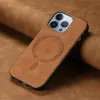 Phonesta Retro Vegan Leder MagSafe Back Cover Hülle für Apple iPhone 16 Pro - Braun 1