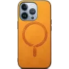 Phonesta Retro Vegan Leder MagSafe Back Cover Hülle für Apple iPhone 16 Pro - Orange 3