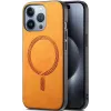 Phonesta Retro Vegan Leder MagSafe Back Cover Hülle für Apple iPhone 16 Pro Max - Orange 0