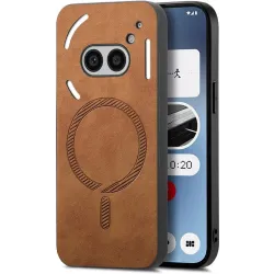 Phonesta Retro Vegan Leder MagSafe Back Cover Hülle für Nothing Phone (2a) / (2a) Plus - Braun