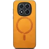 Phonesta Retro Vegan Leder MagSafe Back Cover Hülle für Xiaomi Redmi Note 14 Pro Plus - Orange 3
