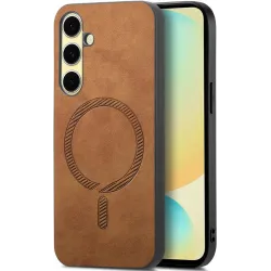 Phonesta Retro Vegan Leder MagSafe Back Cover Hülle für Samsung Galaxy A36/A56 - Braun