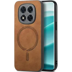 Phonesta Retro Vegan Leder MagSafe Back Cover Hülle für Xiaomi Redmi Note 14 Pro 5G / Xiaomi Poco X7 - Braun