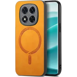 Phonesta Retro Vegan Leder MagSafe Back Cover Hülle für Xiaomi Redmi Note 14 Pro 5G / Xiaomi Poco X7 - Orange