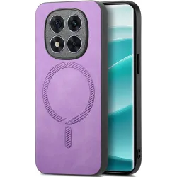Phonesta Retro Vegan Leder MagSafe Back Cover Hülle für Xiaomi Redmi Note 14 Pro 5G / Xiaomi Poco X7 - Lila
