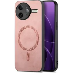 Phonesta Retro Vegan Leder MagSafe Back Cover Hülle für Xiaomi Poco F7 Ultra - Rosa