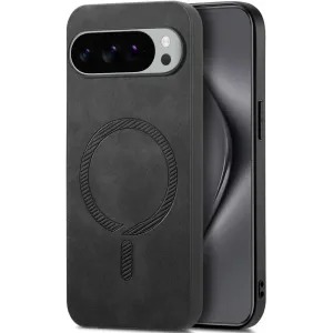 Phonesta Retro Vegan Leder MagSafe Back Cover Hülle für Google Pixel 10 Pro XL - Schwarz