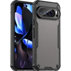 Phonesta Shockproof Armor Back Cover Hülle für Google Pixel 9 Pro - Schwarz