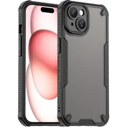 Phonesta Shockproof Armor Back Cover Hülle für Apple iPhone 15 - Schwarz