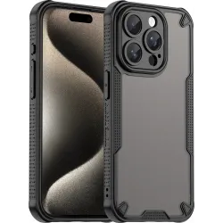Phonesta Shockproof Armor Back Cover Hülle für Apple iPhone 15 Pro Max - Schwarz