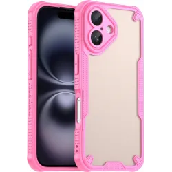 Phonesta Shockproof Armor Back Cover Hülle für Apple iPhone 16 - Rosa