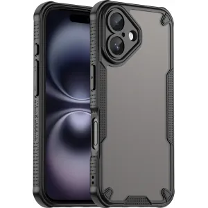 Phonesta Shockproof Armor Back Cover Hülle für Apple iPhone 16 - Schwarz