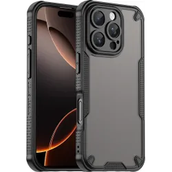 Phonesta Shockproof Armor Back Cover Hülle für Apple iPhone 16 Pro Max - Schwarz