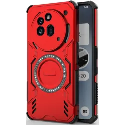 Phonesta Shield Armor Back Cover Hülle mit MagSafe für Nothing Phone (3a) Pro - Rot