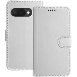Phonesta Smooth Skin Book Wallet Klapphülle für Google Pixel 9a - Silber