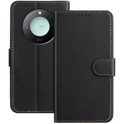 Phonesta Smooth Skin Book Wallet Klapphülle für HONOR X9c Smart - Schwarz