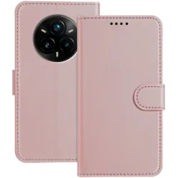 Phonesta Smooth Skin Book Wallet Klapphülle für Realme 14 Pro Plus - Roségold